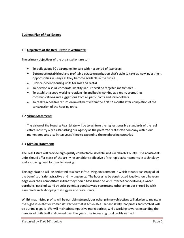 business plan kenya sample