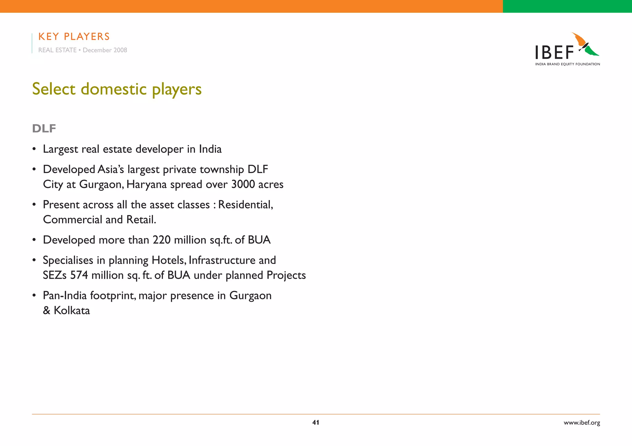 Indian Real Estate Industry Presentation 010709