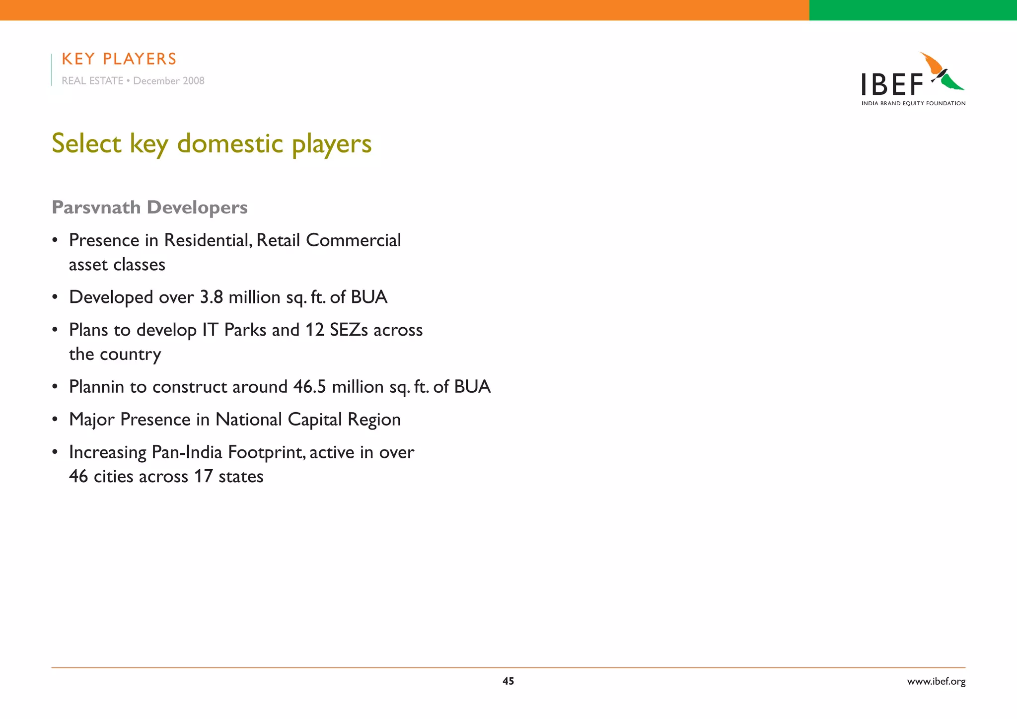 Indian Real Estate Industry Presentation 010709