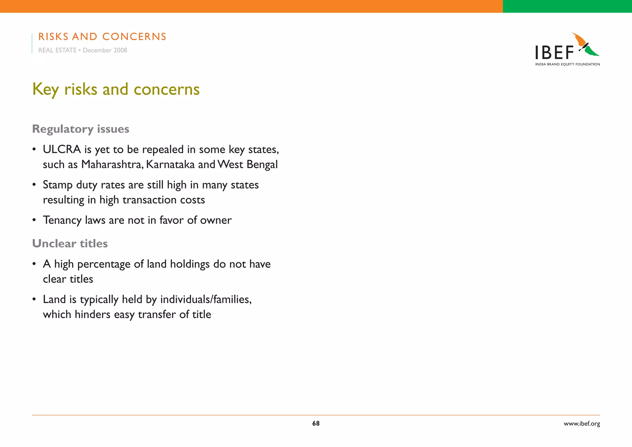 Indian Real Estate Industry Presentation 010709