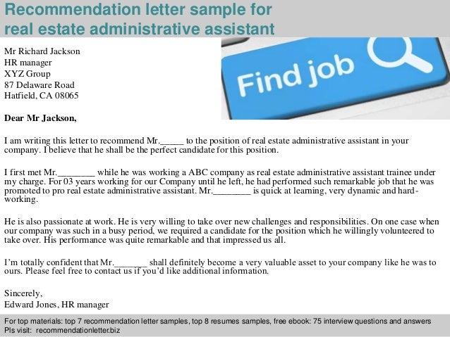 real estate referral letters