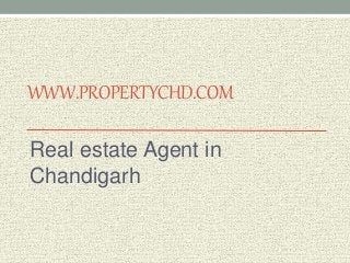 WWW.PROPERTYCHD.COM 
Real estate Agent in 
Chandigarh 
 