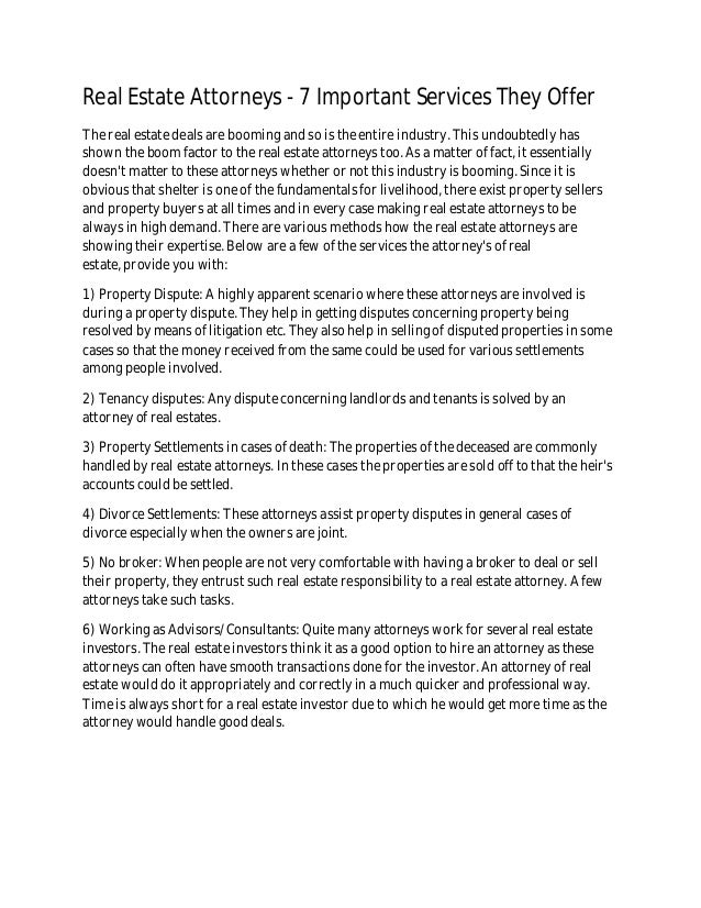 Real Estate Attorneys 7 Important Services They Offer