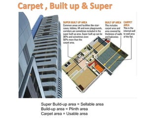 Super Build-up area = Sellable area
Build-up area = Plinth area
Carpet area = Usable area
 