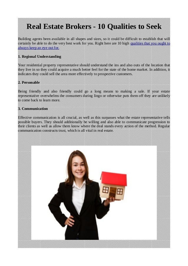 Real estate brokers 10 qualities to seek