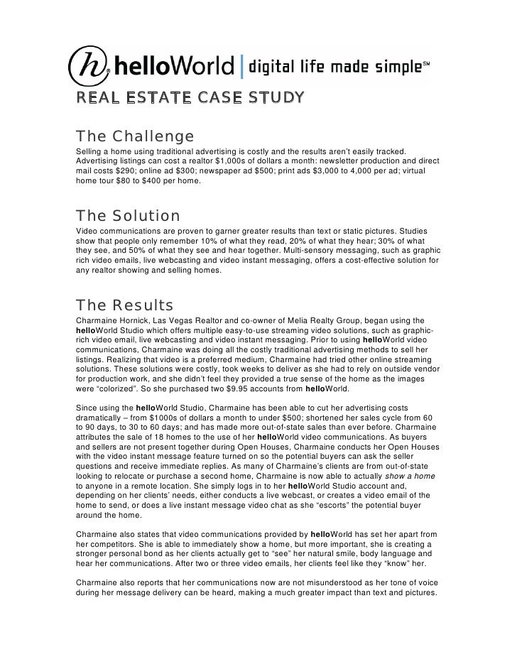 case study of real estate business