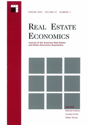 Real Estate Economics Spring 2009