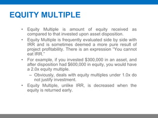 Real Estate Investing 101: Financial Analysis | PPTX