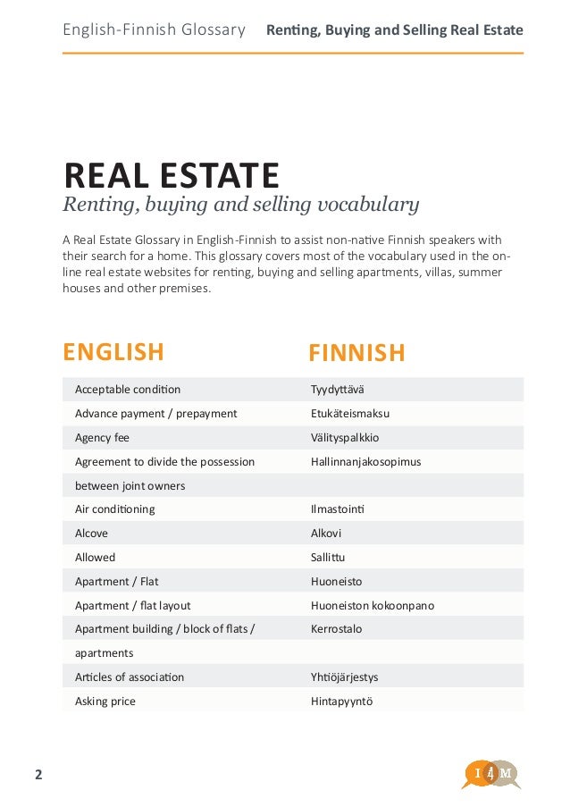 Real estate glossary eng fin