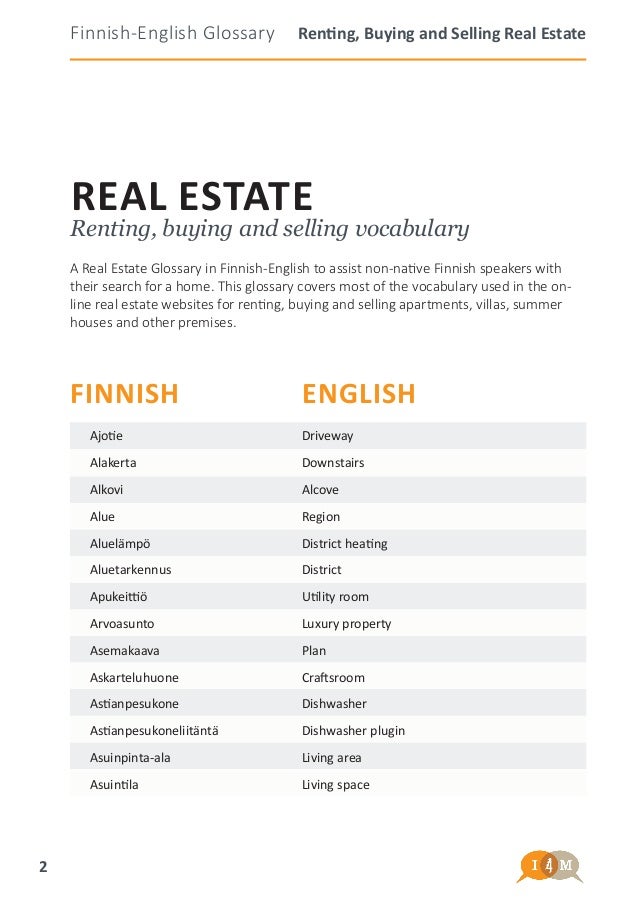 Real estate glossary fin eng