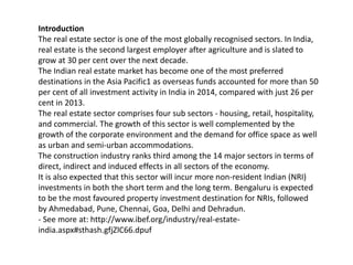 Real estate in india past 5 years | PPTX