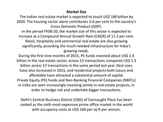 Real estate in india past 5 years | PPTX