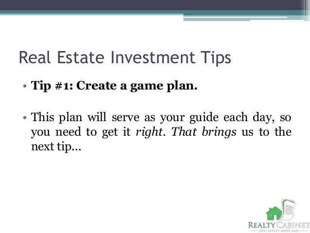 Real estate investment tips
