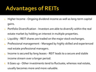 Real estate investment trusts (REITs) - Overview | PPTX