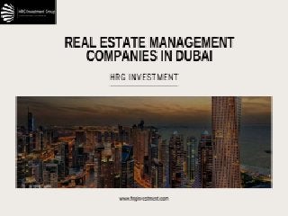Real Estate Management Companies in Dubai