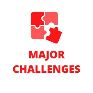 MAJOR
CHALLENGES
 