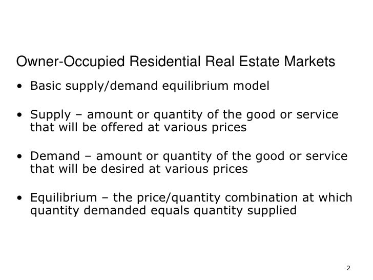Real estate market dynamics