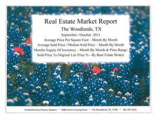 Real Estate Market Report for The Woodlands TX - Sept/Oct 2011