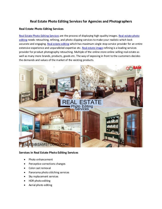 Real estate photo editing services for agencies and photographers