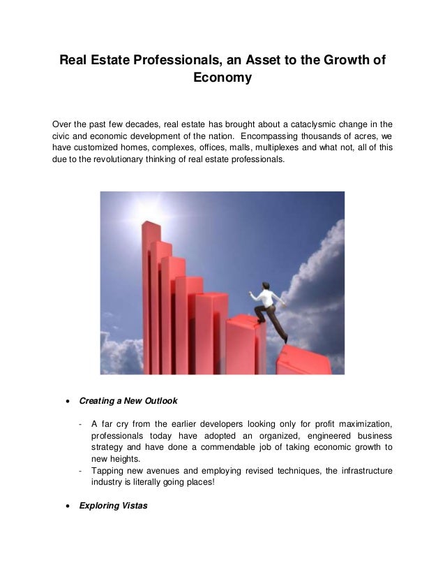 Real estate professionals, an asset to the growth of Economy