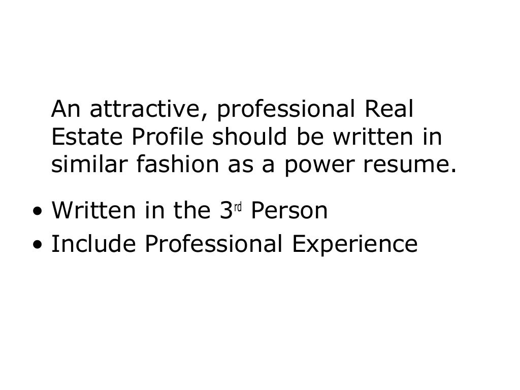 Real estate profiles 101