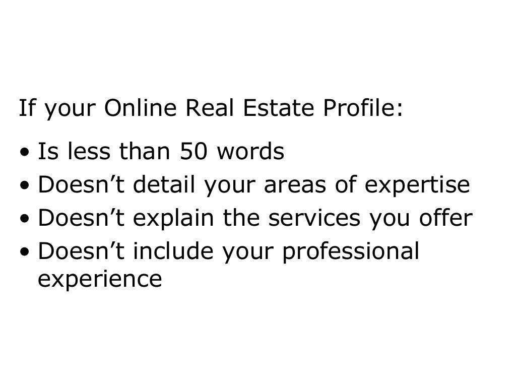 Real estate profiles 101