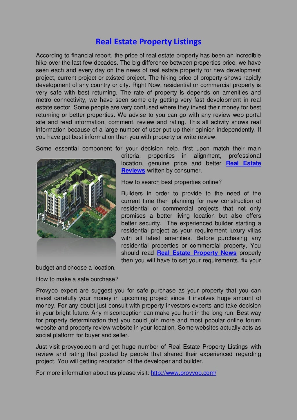 Real Estate Property Listings