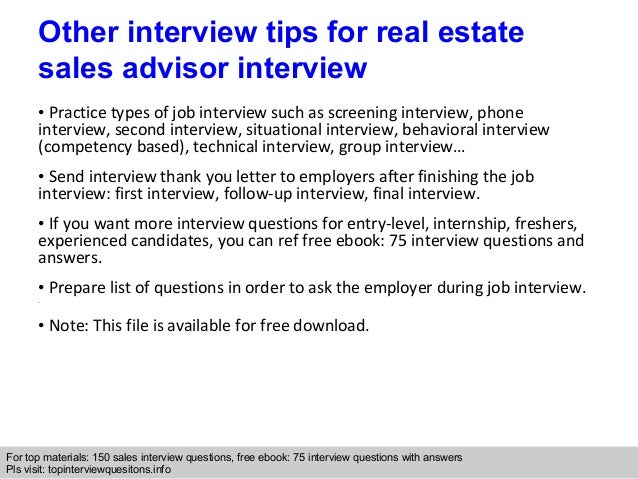 real estate interview questions