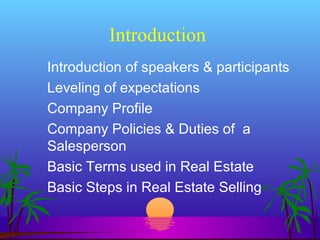Real estate sales training & seminar | PPT