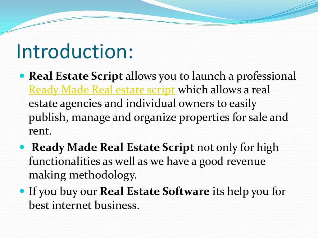Real Estate Script, Ready Made Real Estate Script