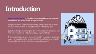 REAL ESTATE TOKENIZATION AND THEIR TYPES | PPTX