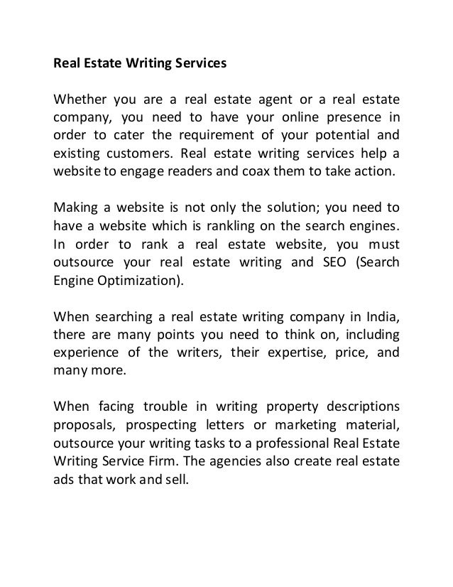 Re writing services