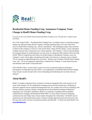 RealFi Home Funding Corp - Biagio Maffettone Mortgage News