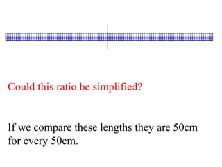 Could this ratio be simplified?
If we compare these lengths they are 50cm
for every 50cm.
 