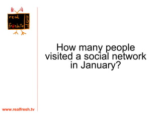 www.realfresh.tv How many people visited a social network in January? 
