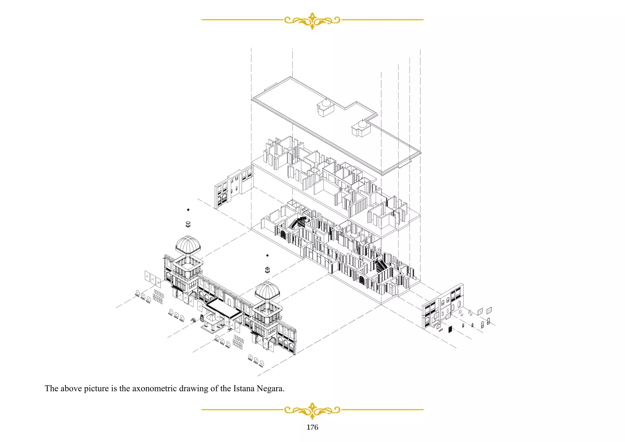 176
The above picture is the axonometric drawing of the Istana Negara.
 