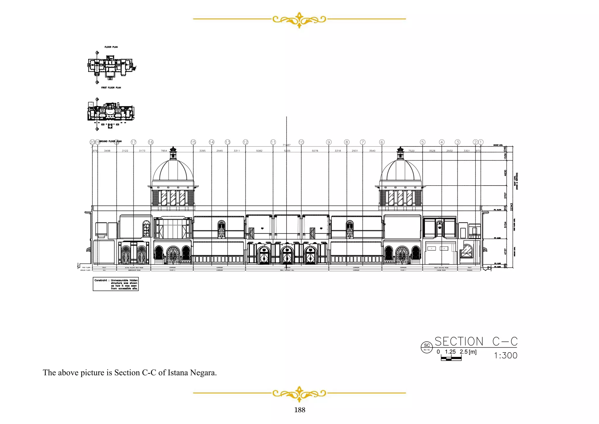 188
0 [m]2.51.25
SC
IN / 15
The above picture is Section C-C of Istana Negara.
 