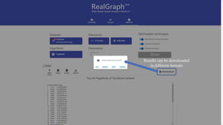 Results can be downloaded
in different formats