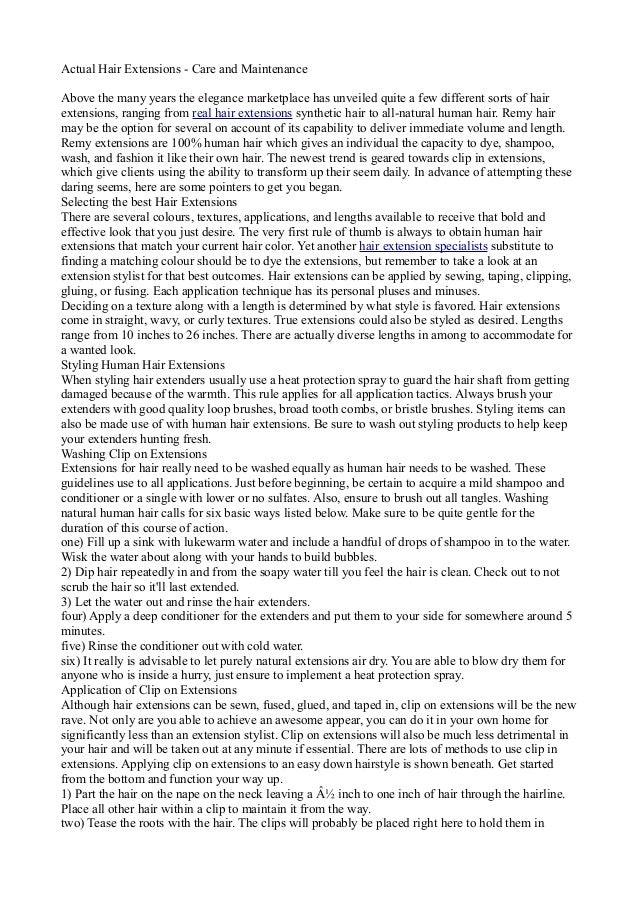 Actual Hair Extensions Care and Maintenance