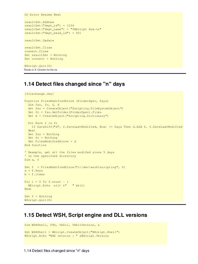 Vbscript on error resume next not working