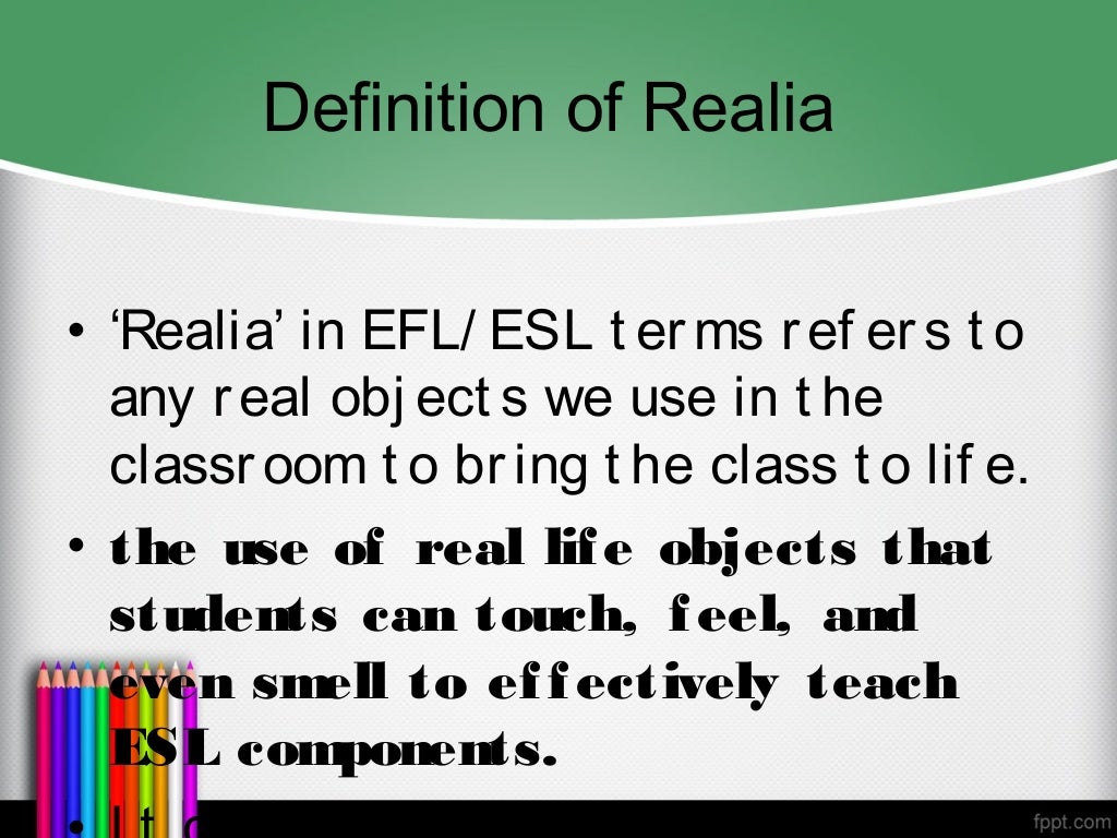 Realia and diorama image