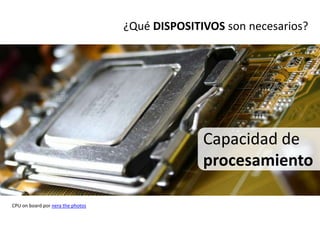 ¿Qué DISPOSITIVOS son necesarios?<br />Capacidad de procesamiento <br />CPU onboard por nerathephotos<br />