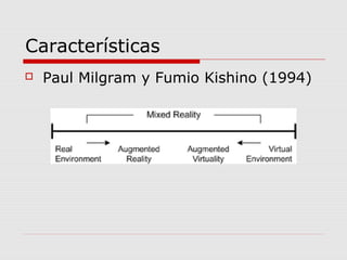 Características
 Paul Milgram y Fumio Kishino (1994)
 