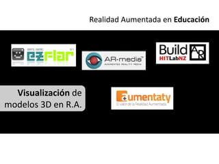 Realidad Aumentada en Educación




  Visualización de
modelos 3D en R.A.
 