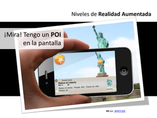 Niveles de Realidad Aumentada


¡Mira! Tengo un POI
       en la pantalla




                                    AR por WIKITUDE
 