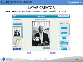 Realidad Aumentada y Educación

TECNOLOGÍA

Por ISIDRO NAVARRO

LAYAR CREATOR
LAYAR CREATOR – CREADOR DE CONTENIDO PARA CA...