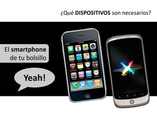 ¿Qué DISPOSITIVOS son necesarios?




El smartphone
  de tu bolsillo

       Yeah!
 