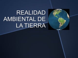 REALIDAD
AMBIENTAL DE
LA TIERRA
 