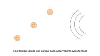 Sin embargo, ocurre que aunque sean observadores casi identicos

 