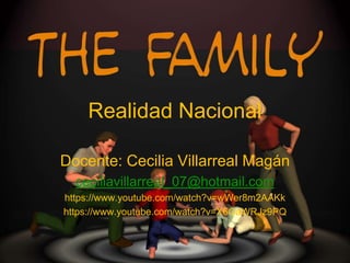 Realidad Nacional
Docente: Cecilia Villarreal Magán
ceciliavillarreal_07@hotmail.com
https://www.youtube.com/watch?v=wWer8m2AAKk
https://www.youtube.com/watch?v=X6GaWRJz9PQ

 